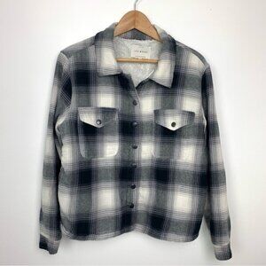 Lucky Brand Sherpa Lined Plaid Flannel Jacket Shacket